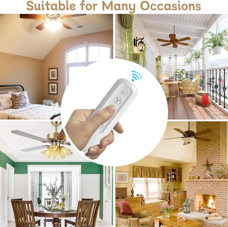 FEKOTS Universal Ceiling Fan Remote Control and Receiver Kit for Hampton Bay,Harbor Breeze,Hunter Ceiling Fan Replacment 99392 99770 99813 99772 99122 99123 99600, 3-Speed Control with Dimmer - Image 3